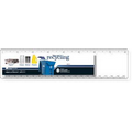 .040 Clear Plastic Rulers, InkJet Full Color + white. Round corners